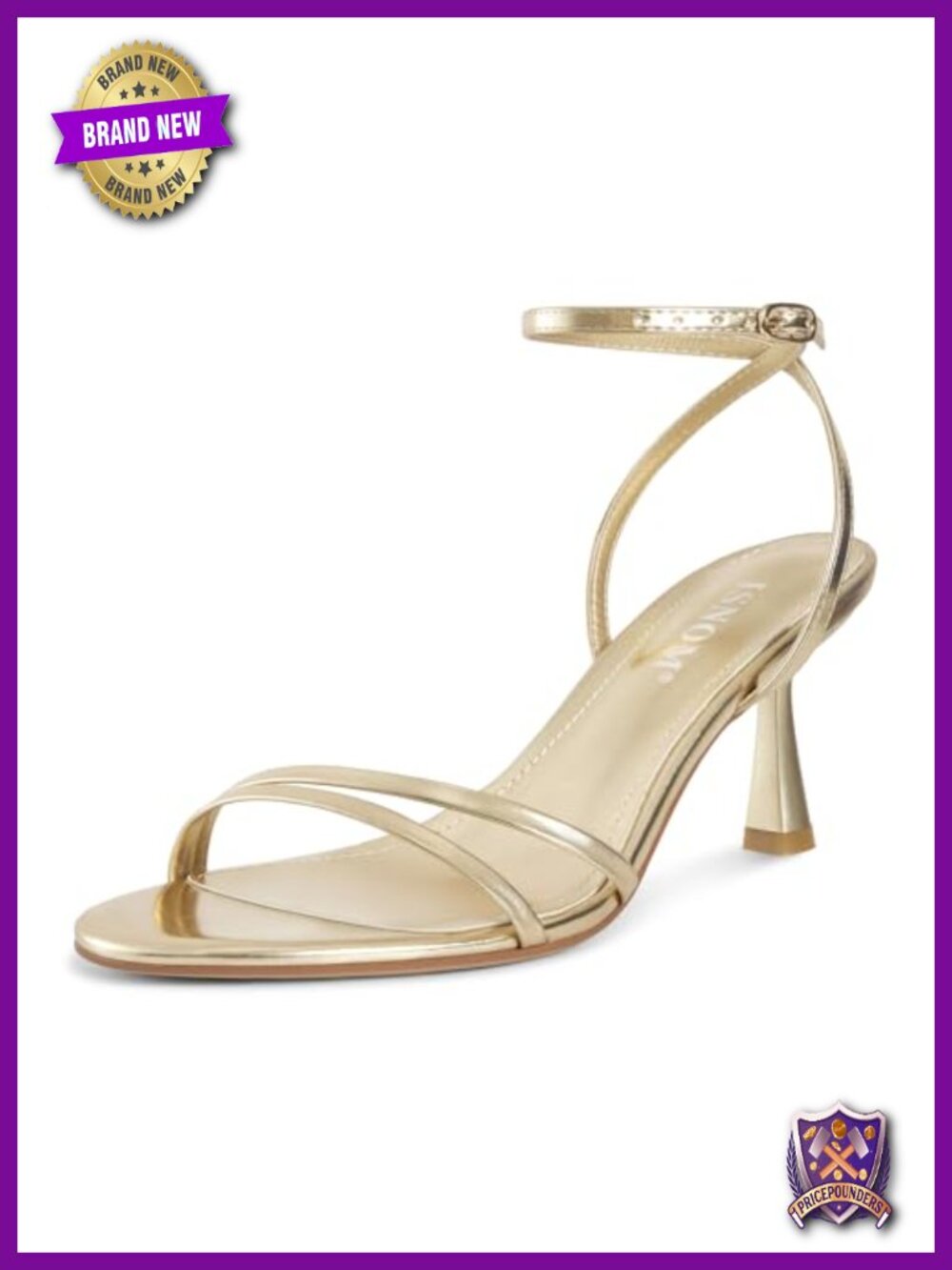 Strappy Heeled Sandals with Ankle Strap Kitten Heels Arch Support
